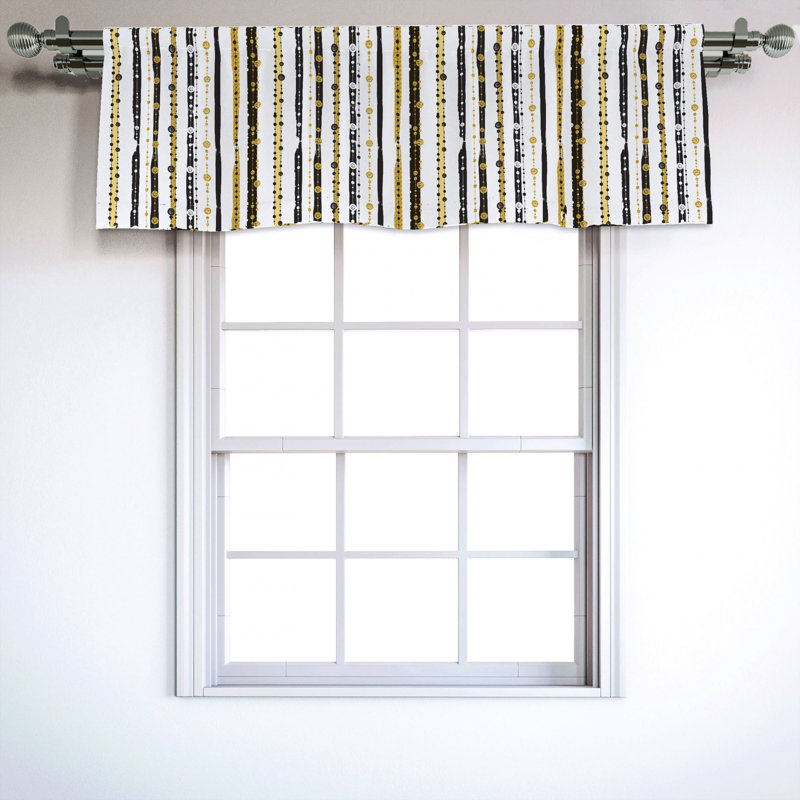 Sateen Striped Ruffled Window Valance