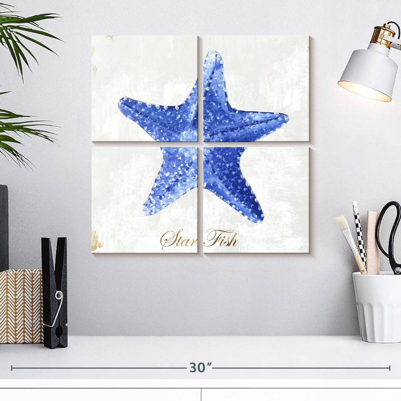 Brampt Blue Starfish, 18" H x 18" W