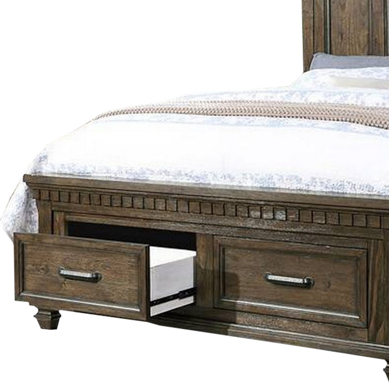 Kramlich Solid Wood Standard Bed with Drawers, Queen