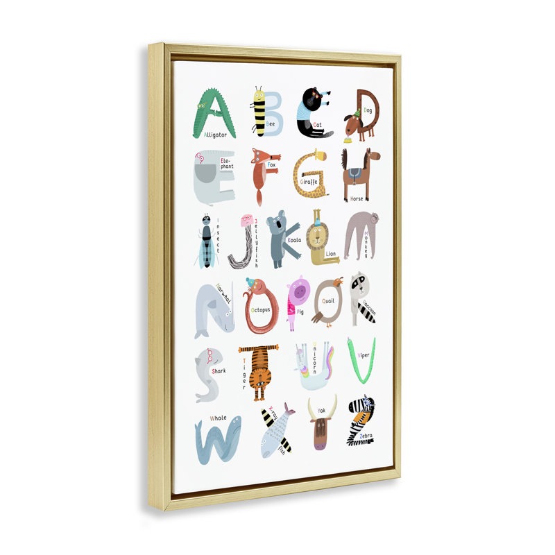 Lettres éducatives pour animaux, Cadre flottant gris lustré, H 25 po x l 17 po