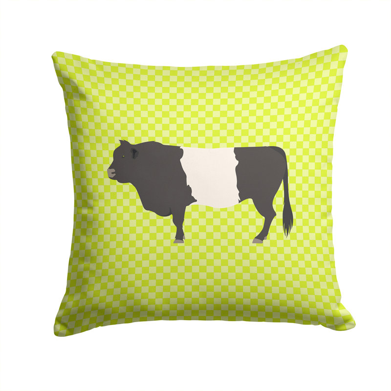 Coussin extérieur à tapis de vache à ceinture, Vert, 14 po x 14 po