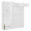 Grand lit escamotable mural avec armoire supérieure, tablettes et garde-robe-777623828
