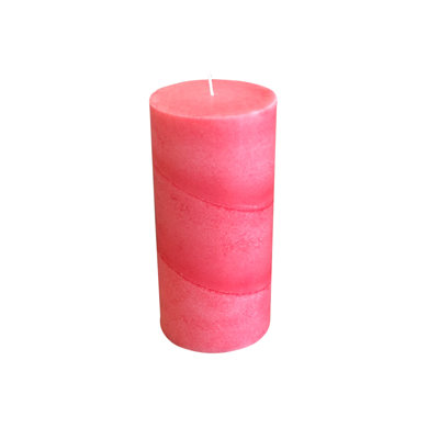 Coral Pink Scented Pillar Candle
