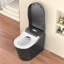 Smart Modern Bidet Toilet With Auto Flush, Foot Sensor, Heated Seat, Warm Air Dryer, Foam Technology, And Adjustable Nozzle Positions - Matte Grey, Siphonic Jet Flushing Bidet, Dry, , Water