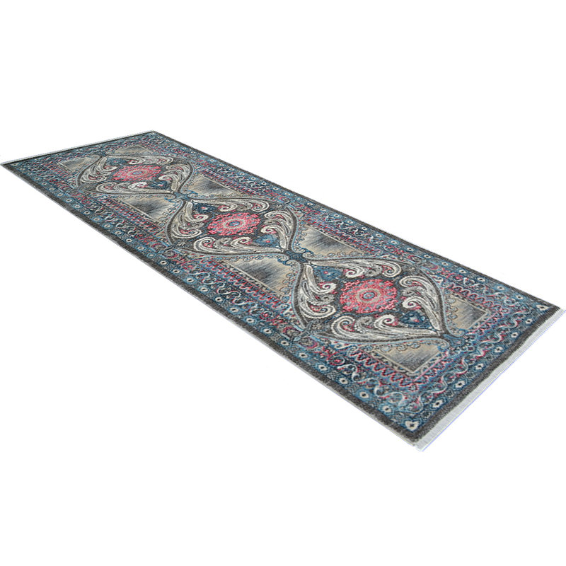 Tapis de couloir Beier en polyester fait à la machine - couleur brun gris, design oriental
