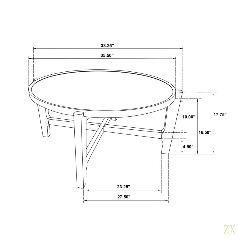 Table basse ronde en bois massif, Tanné