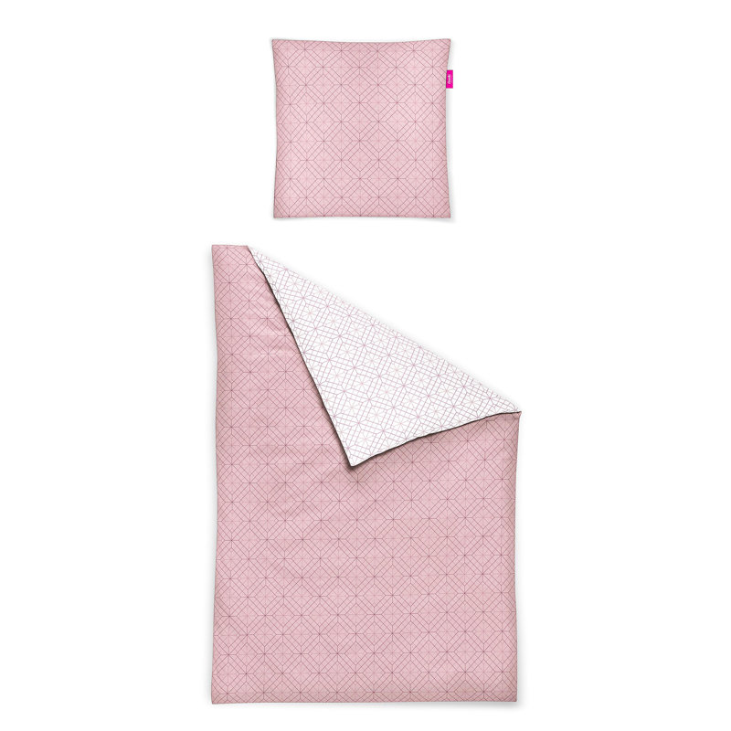 Corado Duvet Cover Set, Single Duvet Cover + 1 Pillowcase (80 x 80cm), Pink