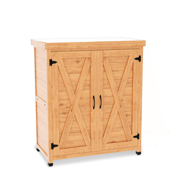 Banc de rempotage avec armoire de rangement et plateau de table en métal, Marron clair