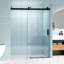 Porte de H 76 po, l 60 po, verre trempé de 1/4 po, noir mat, conception élégante, douche de 55 à 60 po x 76 po, fabrication