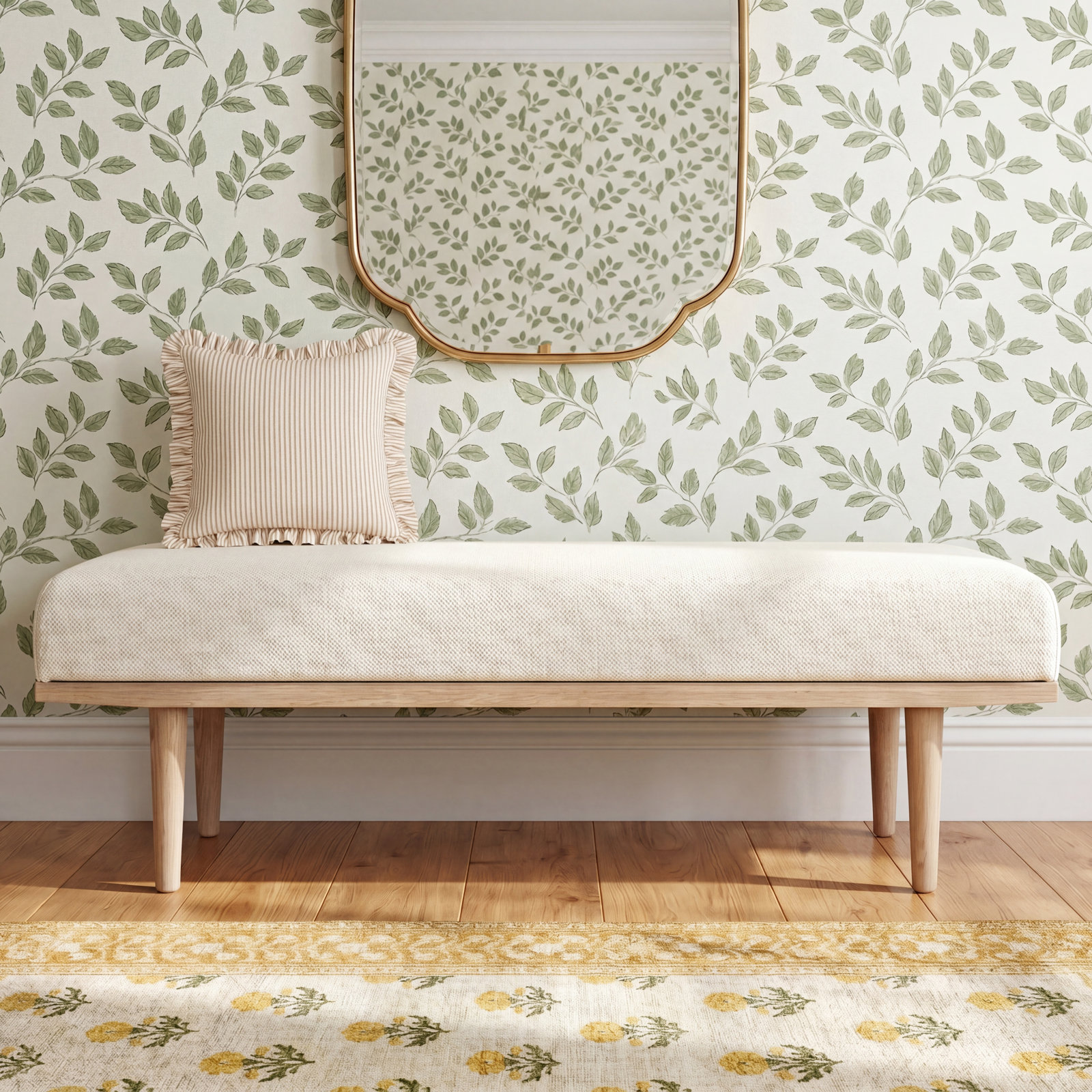 Thorin Bench, Brown, Beige