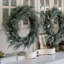 30" Flocked Cedar Wreath