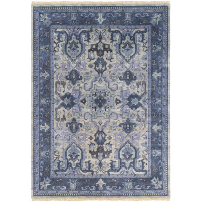 Zeus Hand-Knotted Navy Area Rug