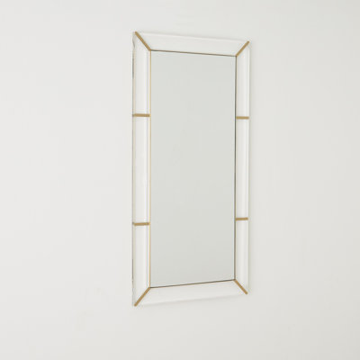 Acrylic Rectangle Mirror-Brushed Brass/Stainless