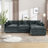 Modern Chenille Loveseat Sofa Couch With Ottoman-506217869-506217867