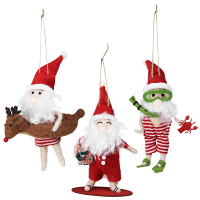 Beach Santas, Felt, Set/3