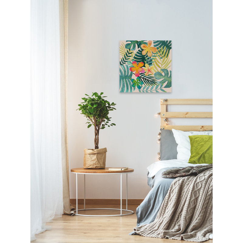 « tropical flore », reproduction sur toile tendue, 40 po x 40 po