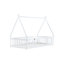 Lit simple en forme de tente, lit avec garde-corps, lattes et porte, blanc-1502258152