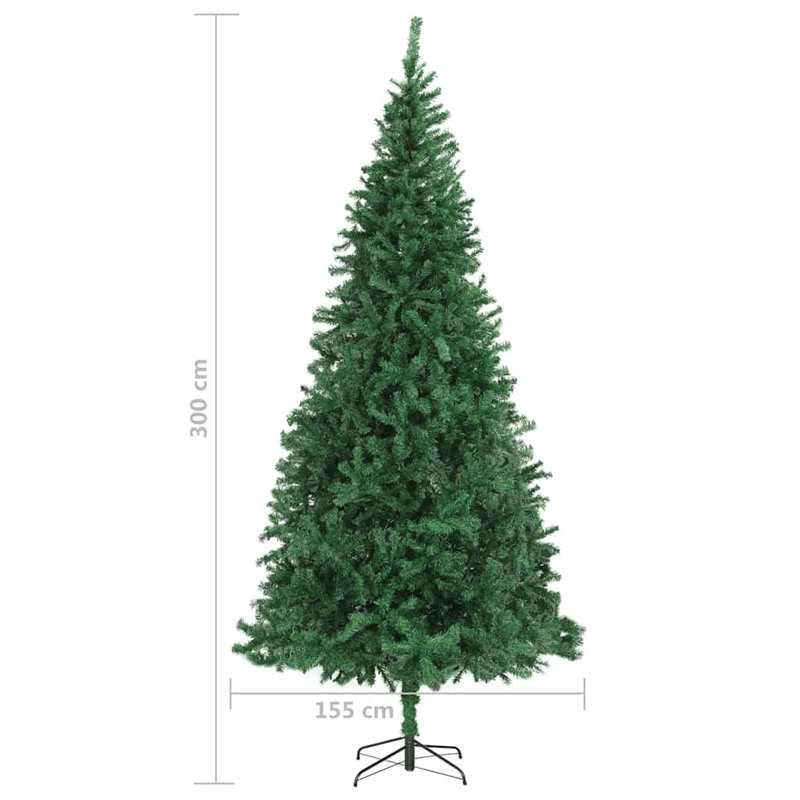 Sapin de Noël artificiel pré-illuminé avec boules DEL, 118,1 pouces, vert