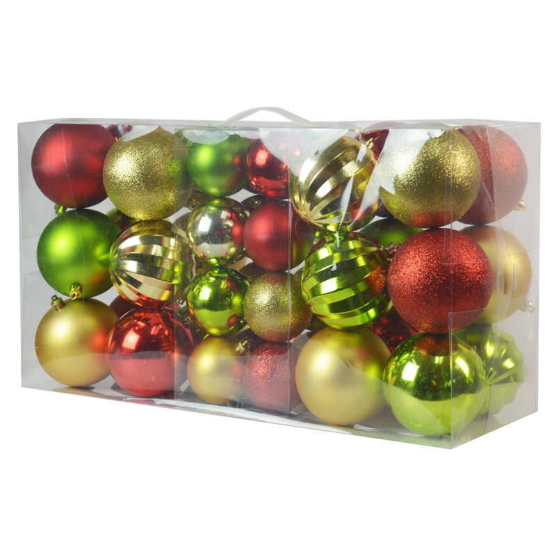 Ensemble d’ornement boule 40 pièces, Rouge / Or / Vert