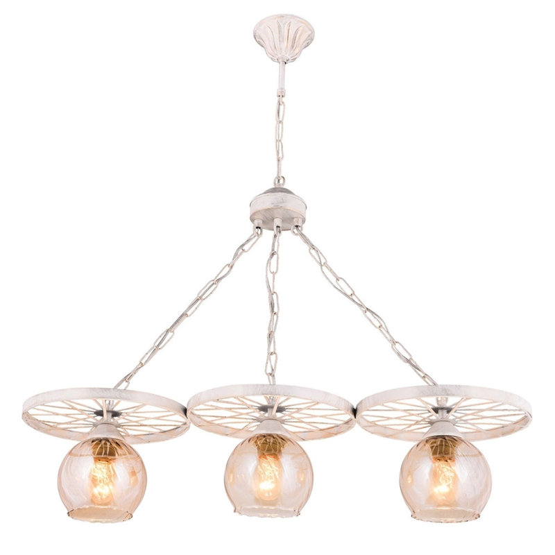 Lustre unique à 3 lumières Sheraden, Transparent, Argent