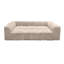 Canapé d'angle modulaire 6 pièces pour salon, lit de jour couleur taupe, fausse fourrure, mousse haute densité compressée, fauteuils sans accoudoirs, pouf-1630154582