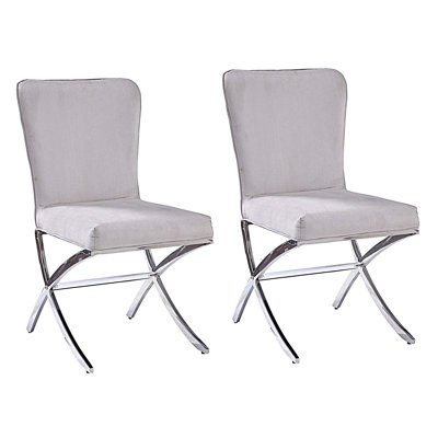 Dining Chairs Side Chairs with Metal X Shape Legs (Set of 2)