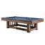 Table de billard 100% noire style industriel 100,39 ", tissu bleu, surface en marbre, finition grain de bois, rangement pour queues de billard-127293490