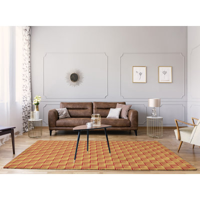 Tapis jaune / orange Basketweave