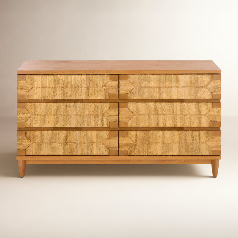 Roseanna Banana Stem 6 Drawer Dresser, Natural