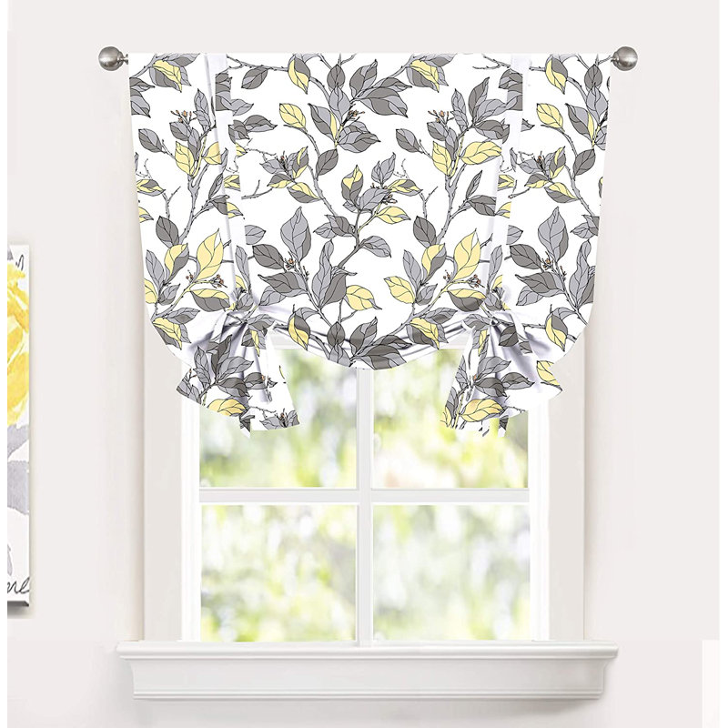 Abdouallah Blackout Curtain Single Panel, Yellow/Gray, 45" W x 63" L