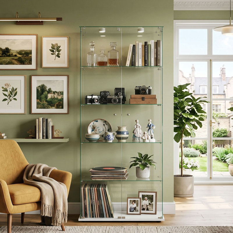 Display Cabinet, White, Puck Light