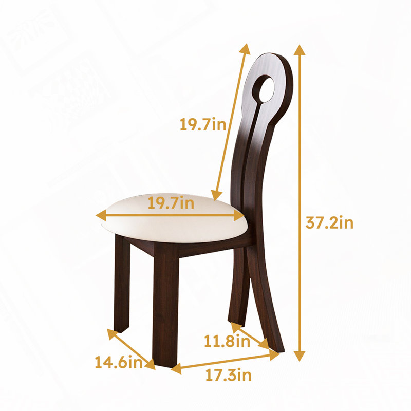 PU Leather Solid Wooden Dining Chairs