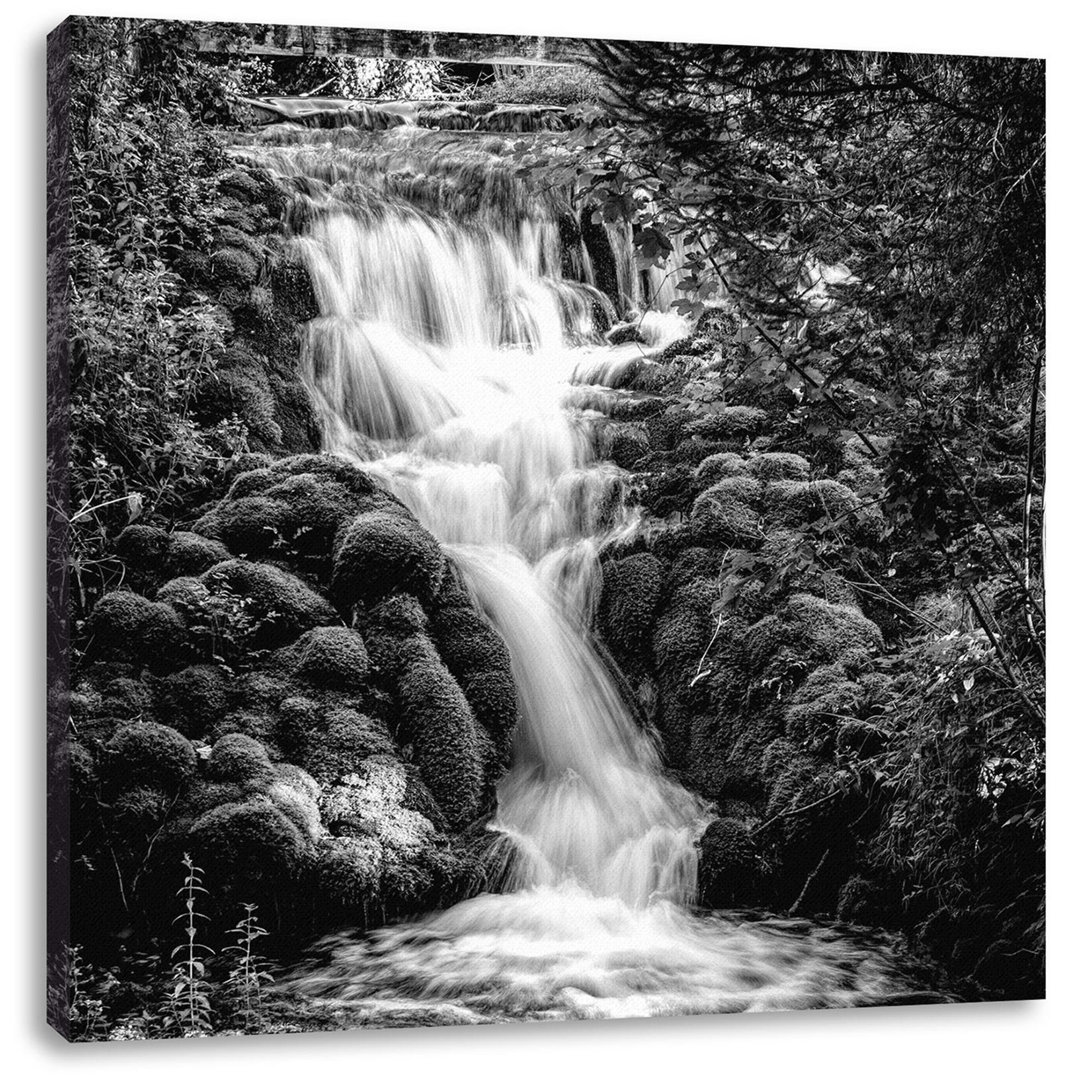 Fotodruck Waterfall in Green Forest