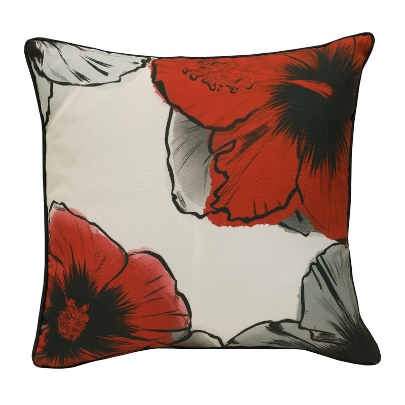 Floral Outdoor Reversible Throw Pillow