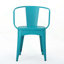 Ensemble de bar extérieur 3 pièces résistant aux intempéries, table ronde à lattes de couleur unie et 2 chaises-1920034761