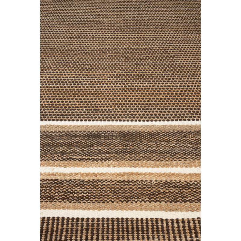 Djahe Striped Area Rug in Brown/White