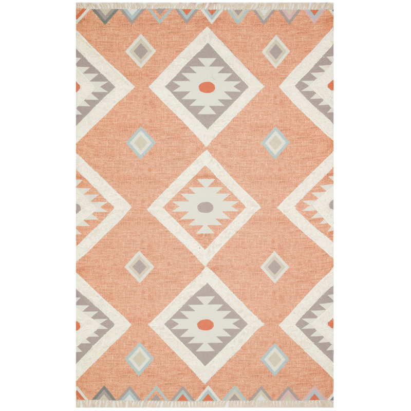 Tapis intérieur / extérieur rectangulaire en coton Iyleen, Rectangle 2 pi 7 po x 9 pi 10 po