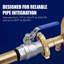Robinet à boisseau sphérique en acier inoxydable 1/4 de pouce à ouverture double 2 pièces avec poignée de verrouillage bleue, 1000 WOG