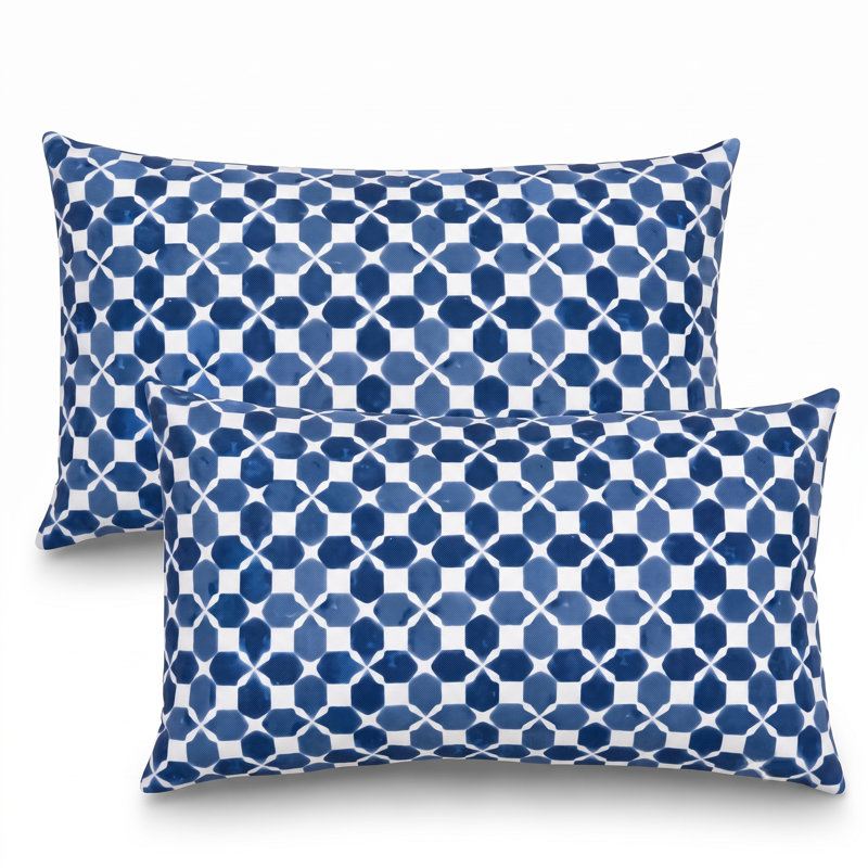 Ensemble de 2 housses de coussin lombaire intérieur / extérieur 12 po x 49 po hydrofuges et résistantes à la décoloration