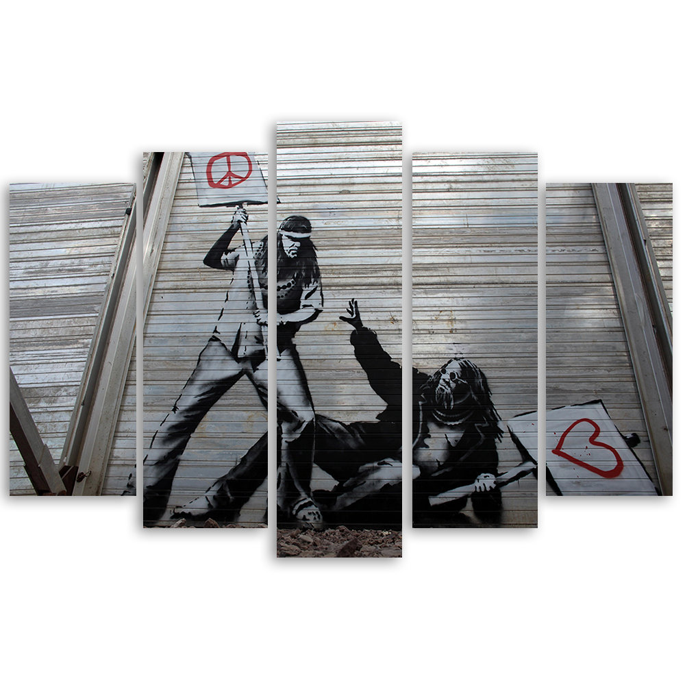 Leinwandbild Banksy Mural Street Art