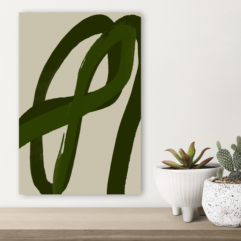 Verdant Curves Abstract Contemporary Minimalist Wall Art Print, 45.72cm H x 30.48cm W