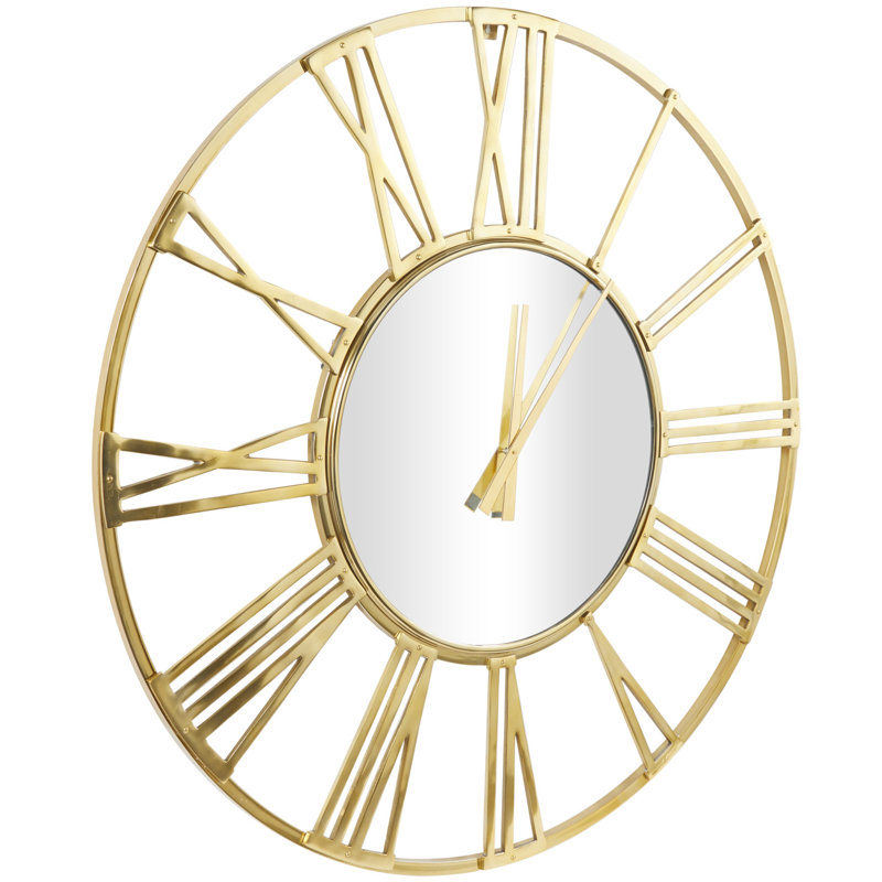 Romsey Metal Wall Clock, Large, Gold