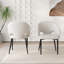 Ensemble de 2 chaises de salle à manger modernes rembourrées, chaises d'appoint blanches en similicuir avec accoudoirs incurvés et pieds en métal noir, assemblage requis-136989488
