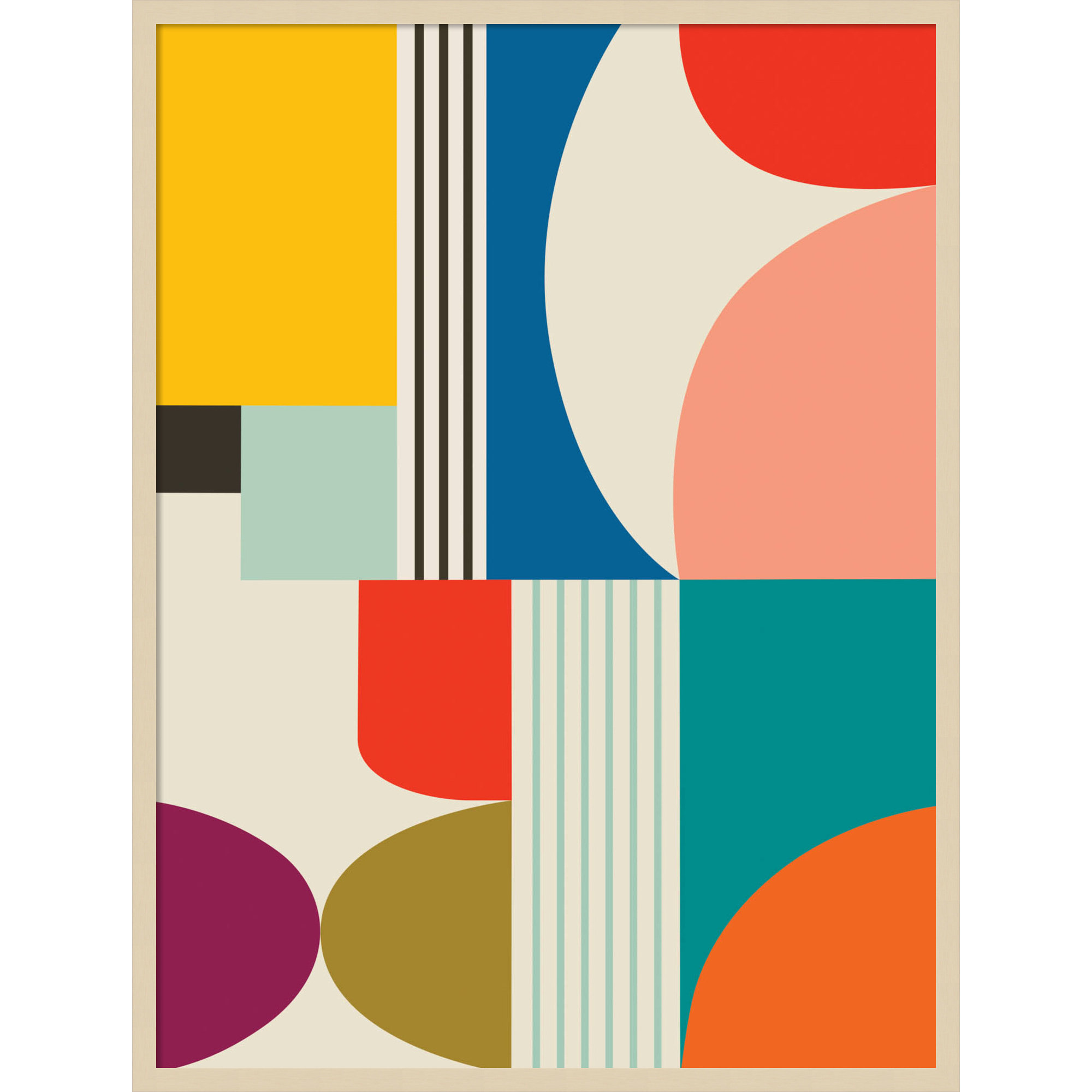 Mid Century Modern Pattern by Rachel Lee, Brown, 41" H x 31" W x 1" D