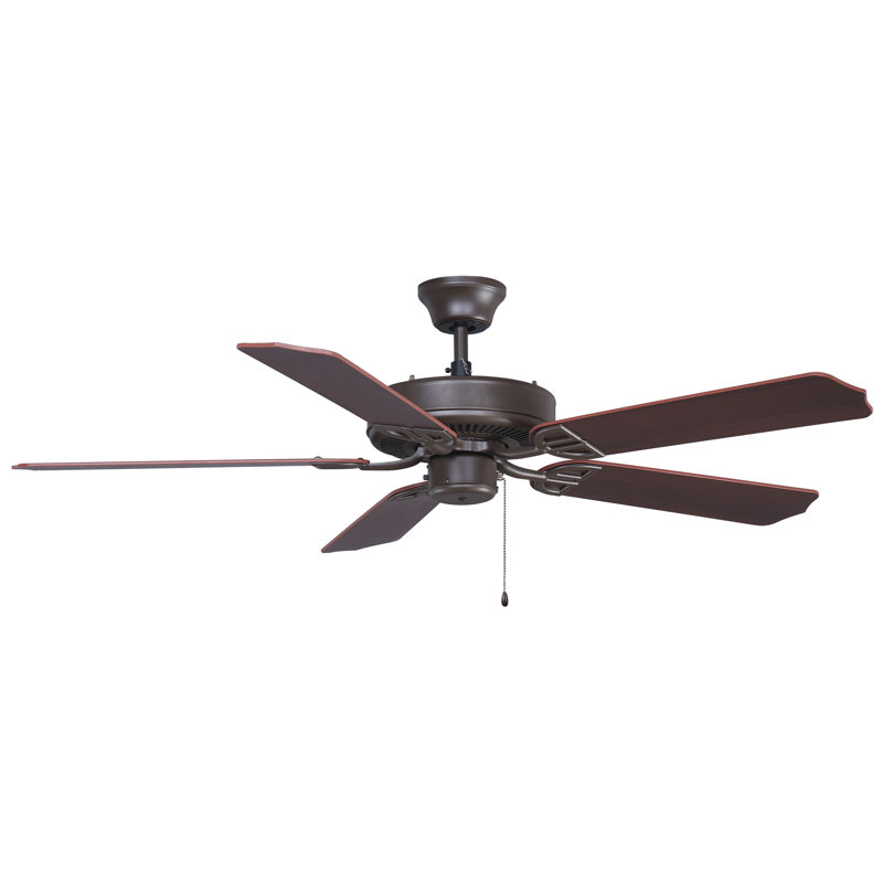 Ventilateur de plafond 5 pales 52" Builder, Bronze huilé avec pales en noyer