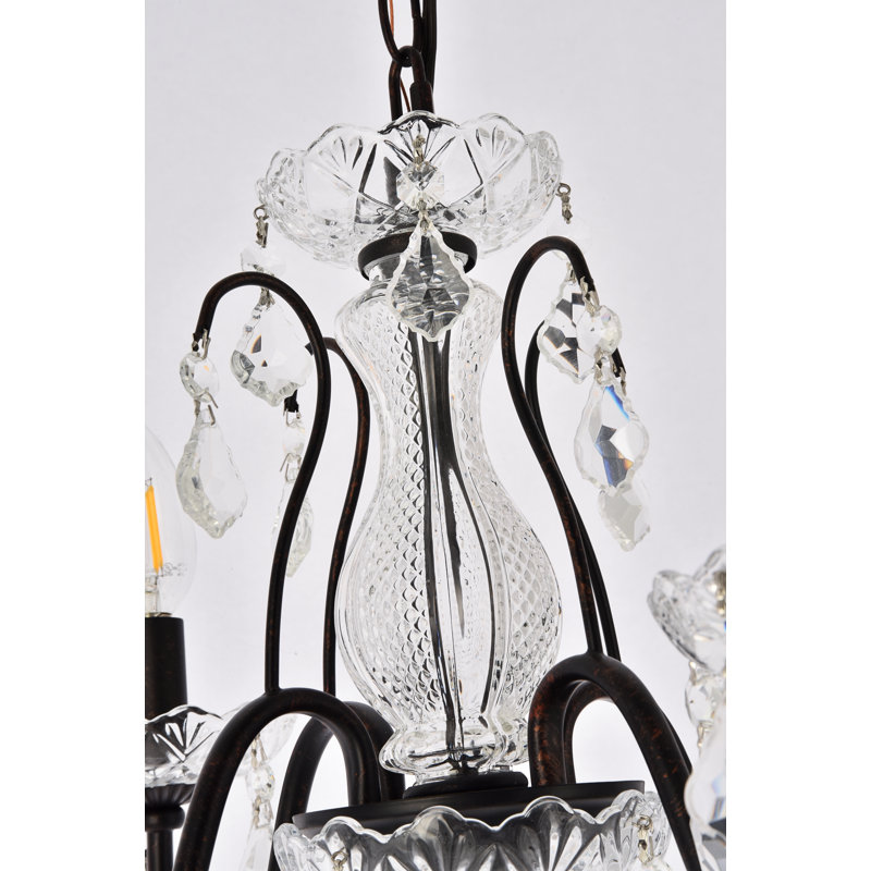 Dagmar 4 - Light Dimmable Classic / Traditional Chandelier, Royal Cut, Dark Bronze