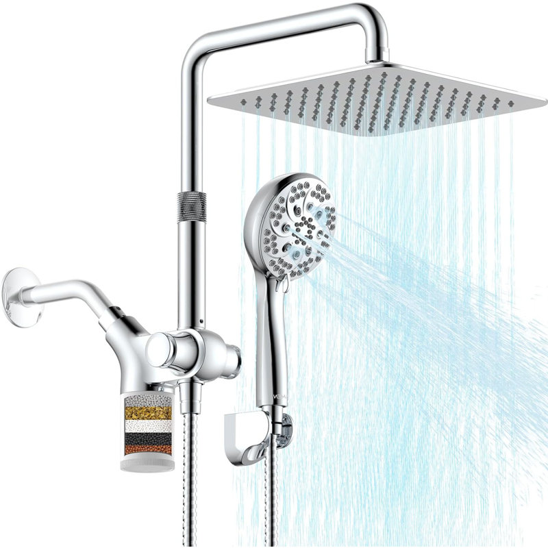Dual Shower Heads Combo, Chrome Silver