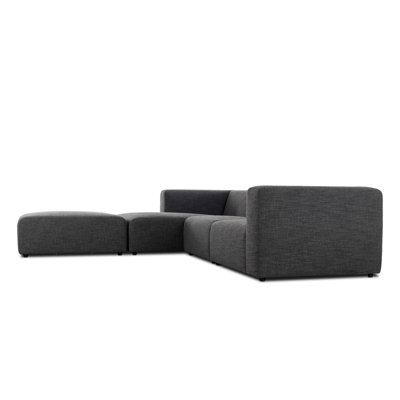 Lawndale 3PC LAF Sectional W/ Ottoman-Saxon Charcoal