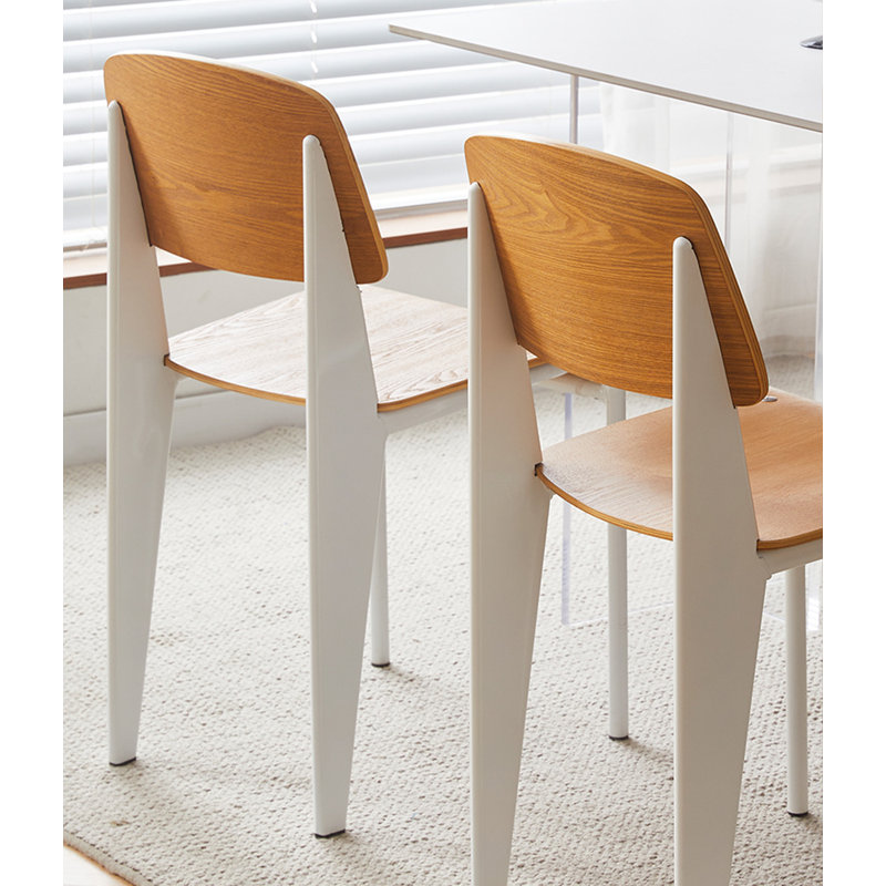 Petit tabouret de dossier Creamy, Brun / Blanc