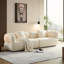 Canapé modulaire blanc, tissu durable, structure en bois massif, rembourrage en éponge haute densité